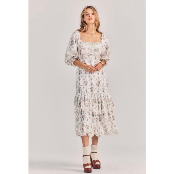 LoveShackFancy Dresses & Skirts - Loveshackfancy Cottage Floral Toulon Eyelet Dress NWT Sz 6 in Vanilla Ki…